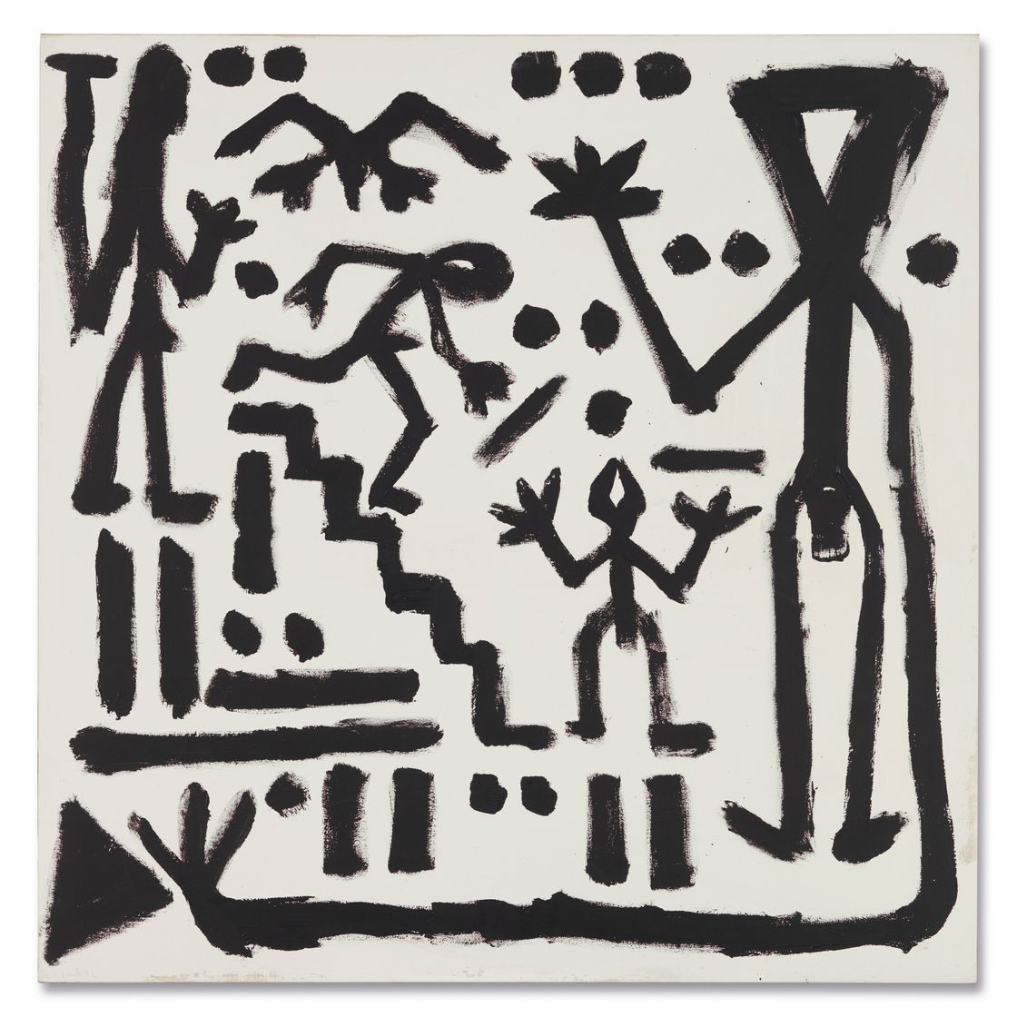 A.R. Penck — Такой я (Человек, спускающийся по лестнице) (Ищу себя ((Человек, спускающийся по лестнице)), изображение 1