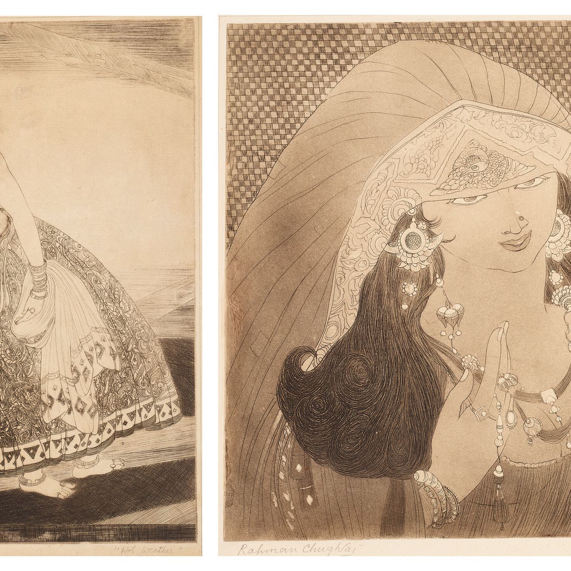 Abdur Rahman Chughtai — Невеста; Жаркая погода, изображение 1