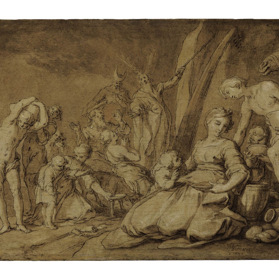 Abraham Bloemaert — Моисей ударяет по скале