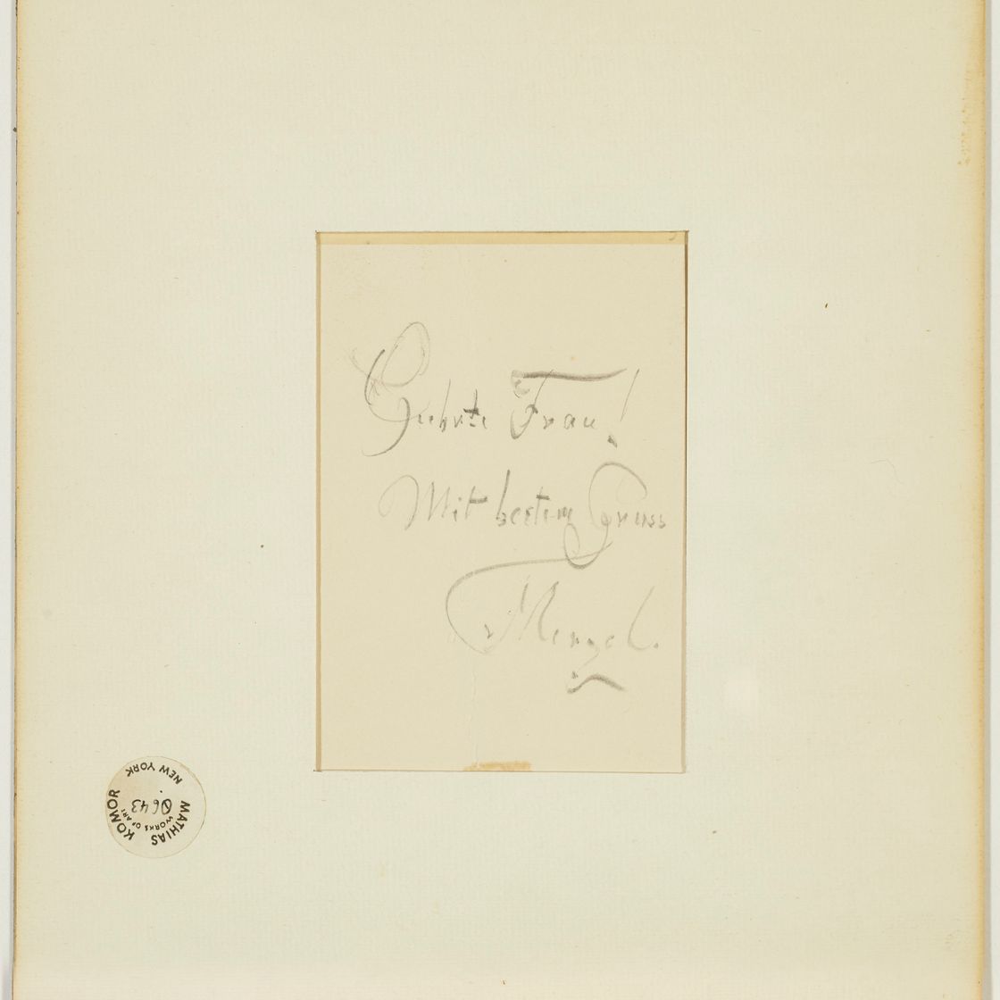 Adolph von Menzel — Портрет мужчины в профиль с блоком для рисования и карандашами, изображение 2