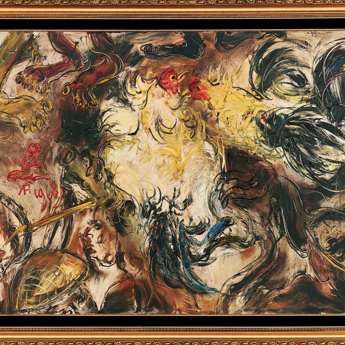 Affandi — Петушиный бой, изображение 2