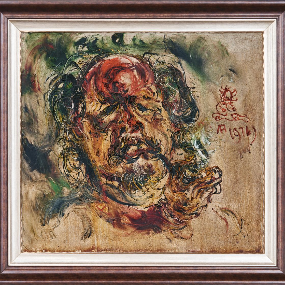 Affandi — Автопортрет с трубой, изображение 2