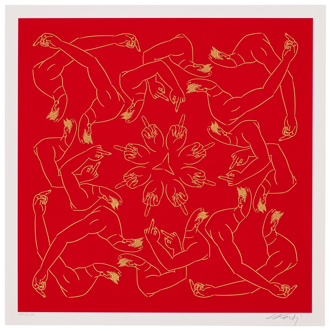 Ai Weiwei — Средний палец обведен красным
