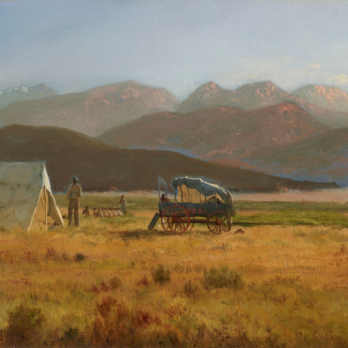 Albert Bierstadt — По пути в Йеллоустонский парк, лагерь роты А 86-й армии США., изображение 1