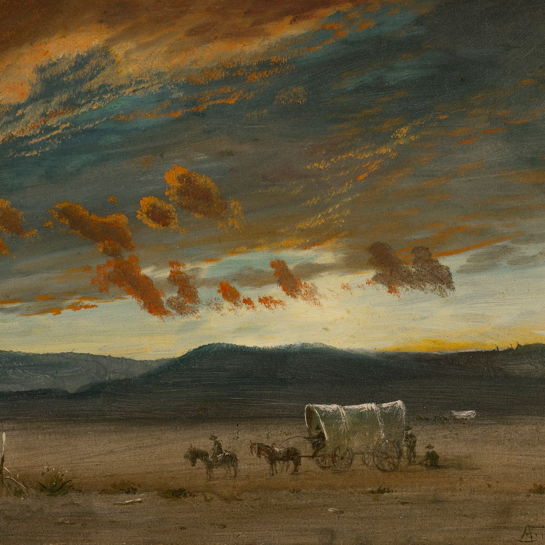 Albert Bierstadt — Обоз, изображение 1