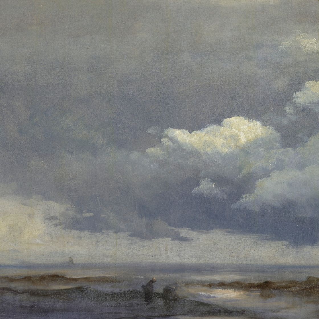 Albert Bierstadt — Облачный этюд с двумя фигурами, изображение 1