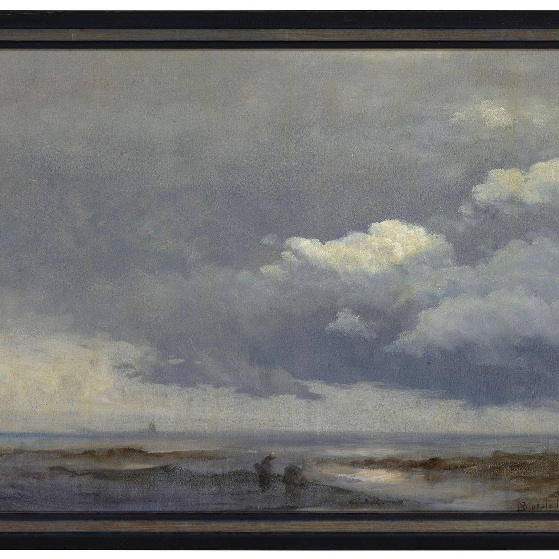 Albert Bierstadt — Облачный этюд с двумя фигурами, изображение 2