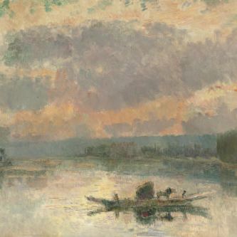Albert Lebourg — Ресторан с видом на море, у окна на солее