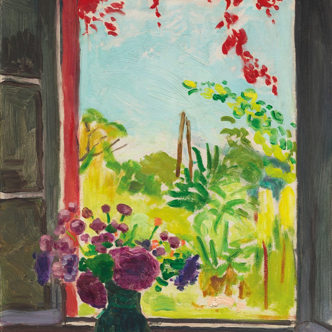 Albert Marquet — Букет на столе у окна в Мерикуре, изображение 1