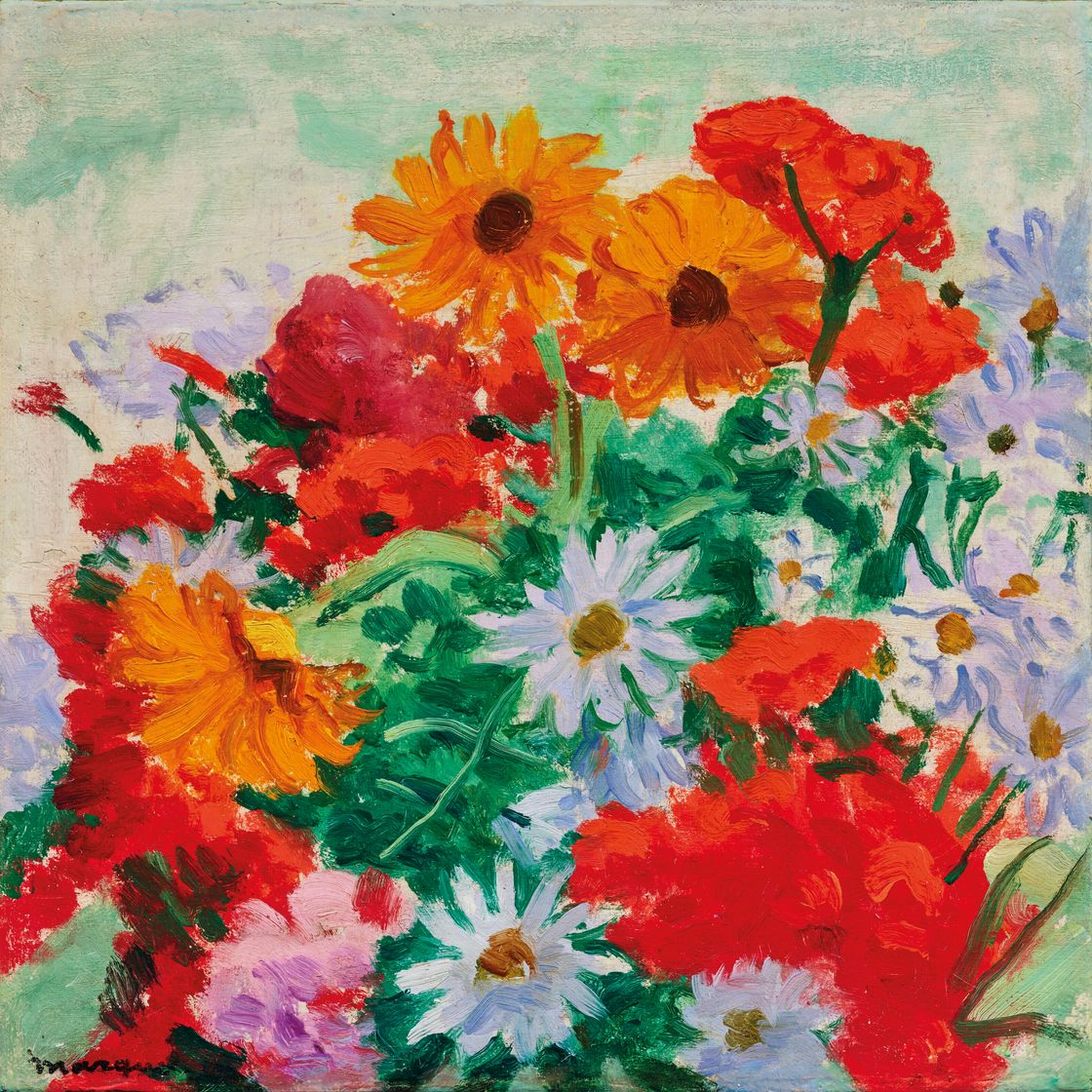 Albert Marquet — Букет маргариток, суси и гераней, изображение 1