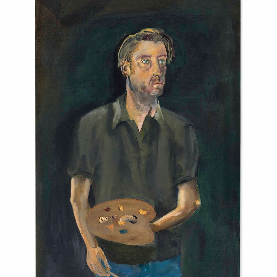 Albert Oehlen — Selbstporträt mit Palette (Автопортрет с палитрой)