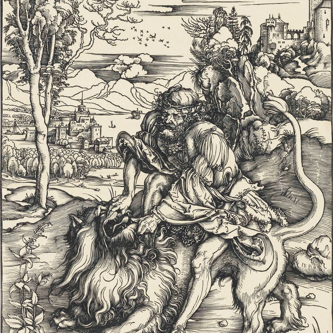 Albrecht Dürer — Самсон, раздирающий Льва
