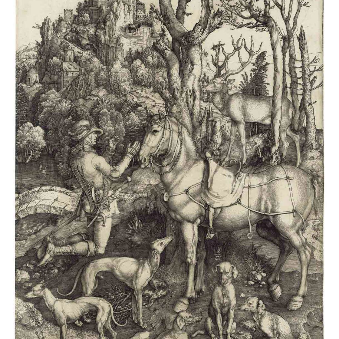 Albrecht Dürer — Святой Евстафий (B. 57; M., Зал. 60; S.M.S. 32)