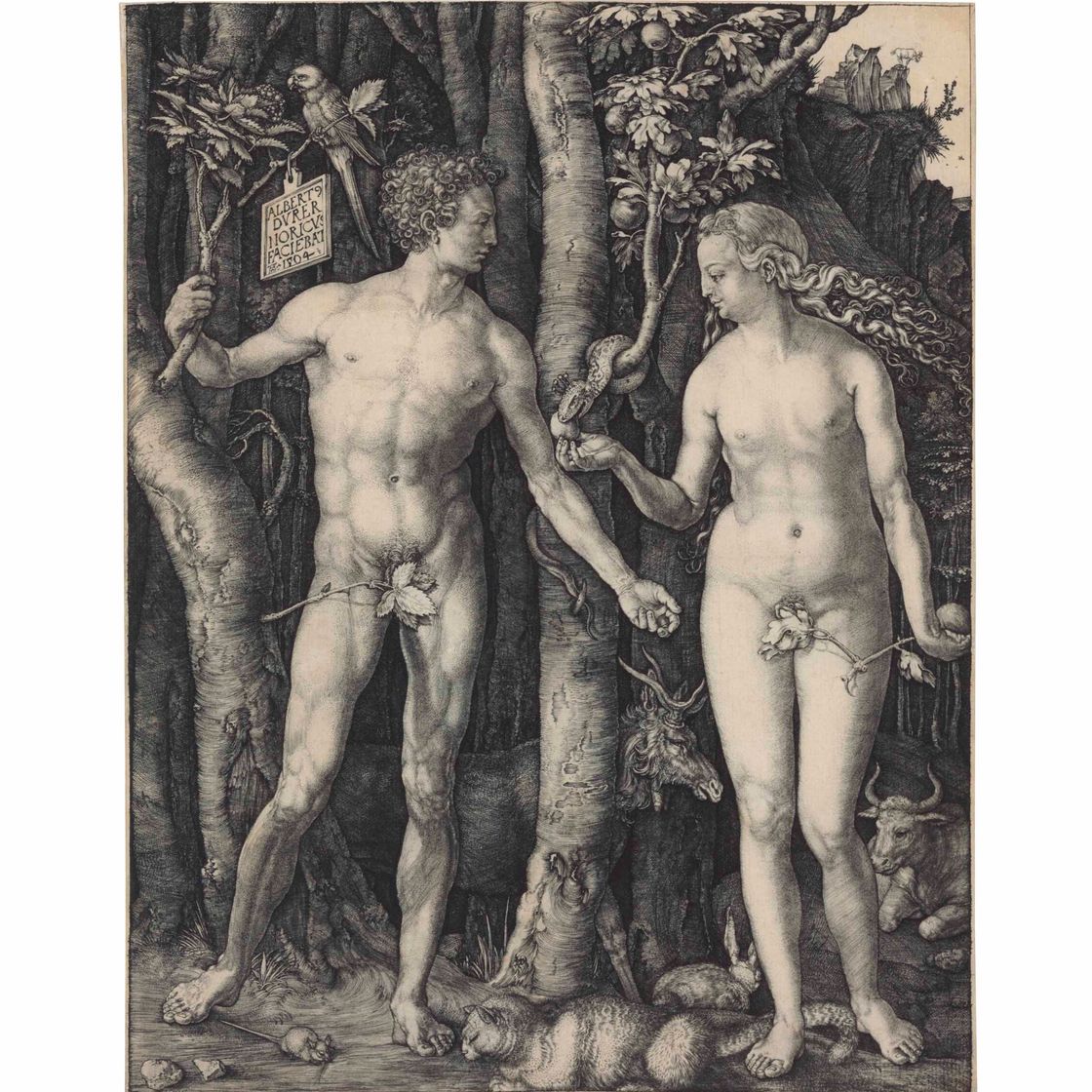 Albrecht Dürer — Адам и Ева (Б., М. Холл. 1; С.М.С. 39)
