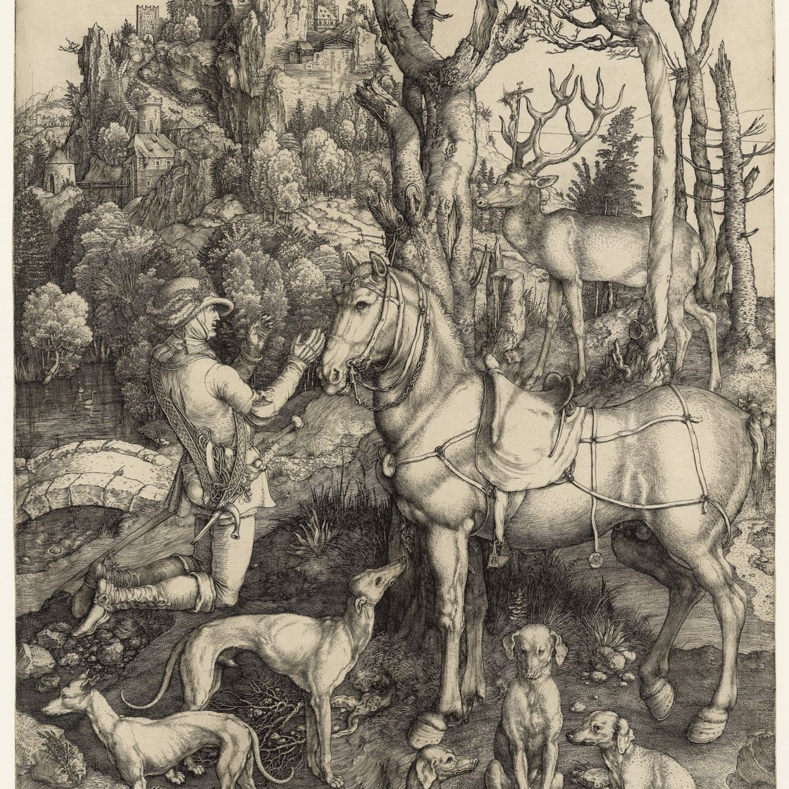 Albrecht Dürer — Святой Евстафий (B. 57; M., Зал. 60; S.M.S. 32)