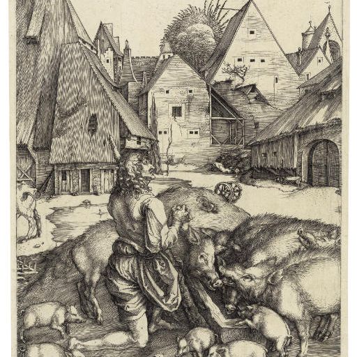 Albrecht Dürer — Блудный сын (Б., М., Зал. 28; С.М.С. 9)