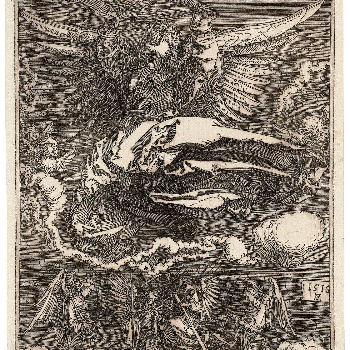 Albrecht Dürer — Сударий, удерживаемый одним Ангелом