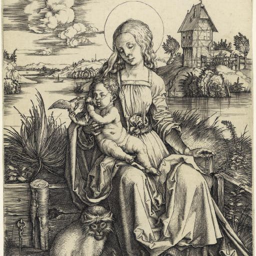 Albrecht Dürer — Богородица с младенцем и обезьяной (ч. 42; М., Зал. 30; С.М.С. 20)