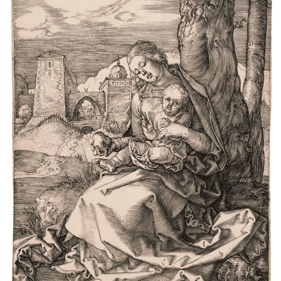 Albrecht Dürer — Богородица с младенцем и грушей
