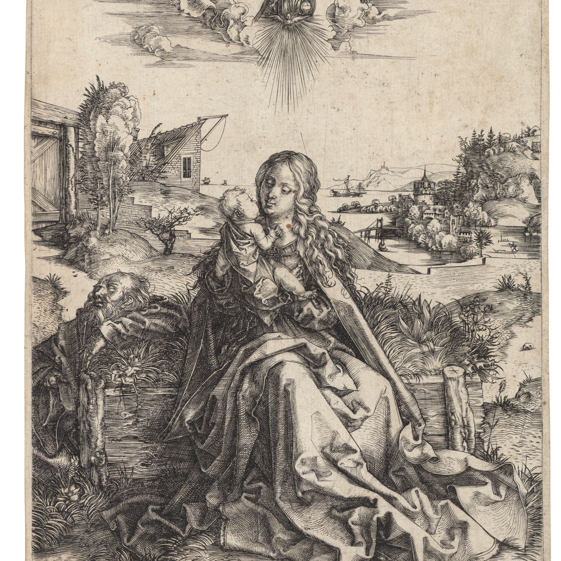 Albrecht Dürer — Дева Мария и младенец с бабочкой