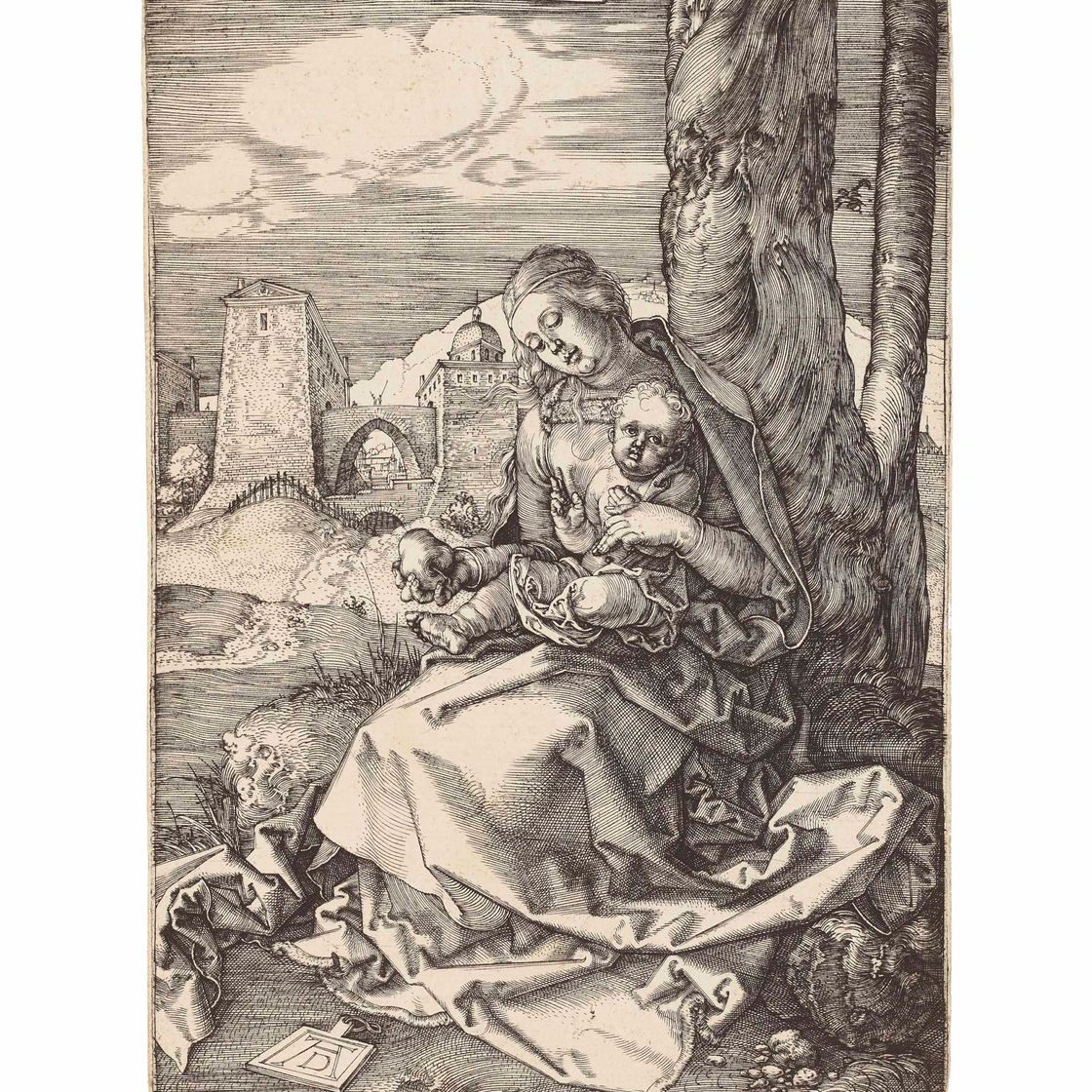 Albrecht Dürer — Богородица с младенцем и грушей (Б. 41; М., Зал. 33; С.М.С. 63)