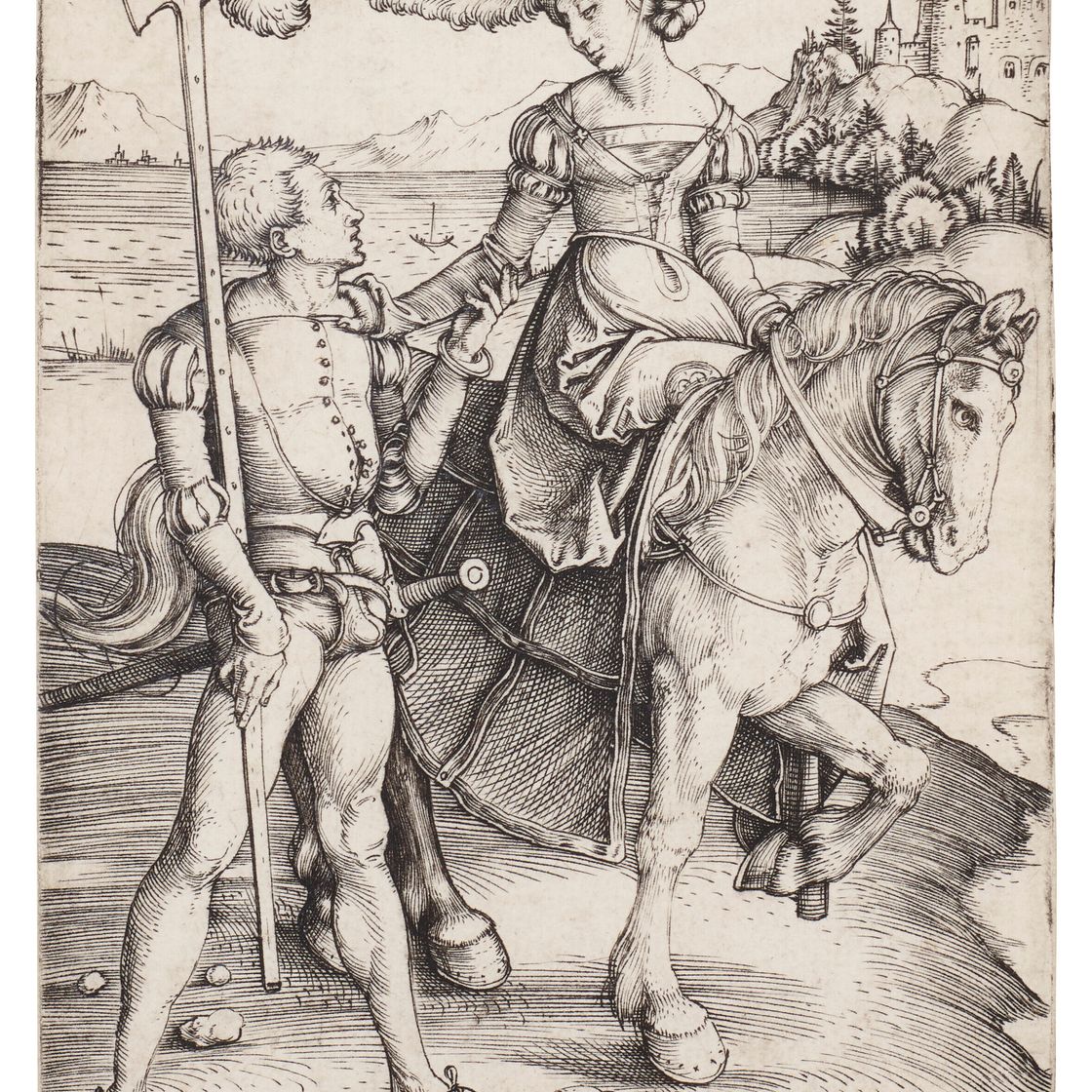 Albrecht Dürer — Дама верхом на лошади и Ланскене