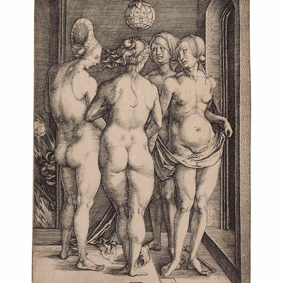 Albrecht Dürer — Четыре обнаженные женщины (Б. 75; М. Холл. 69; С.М.С. 17)