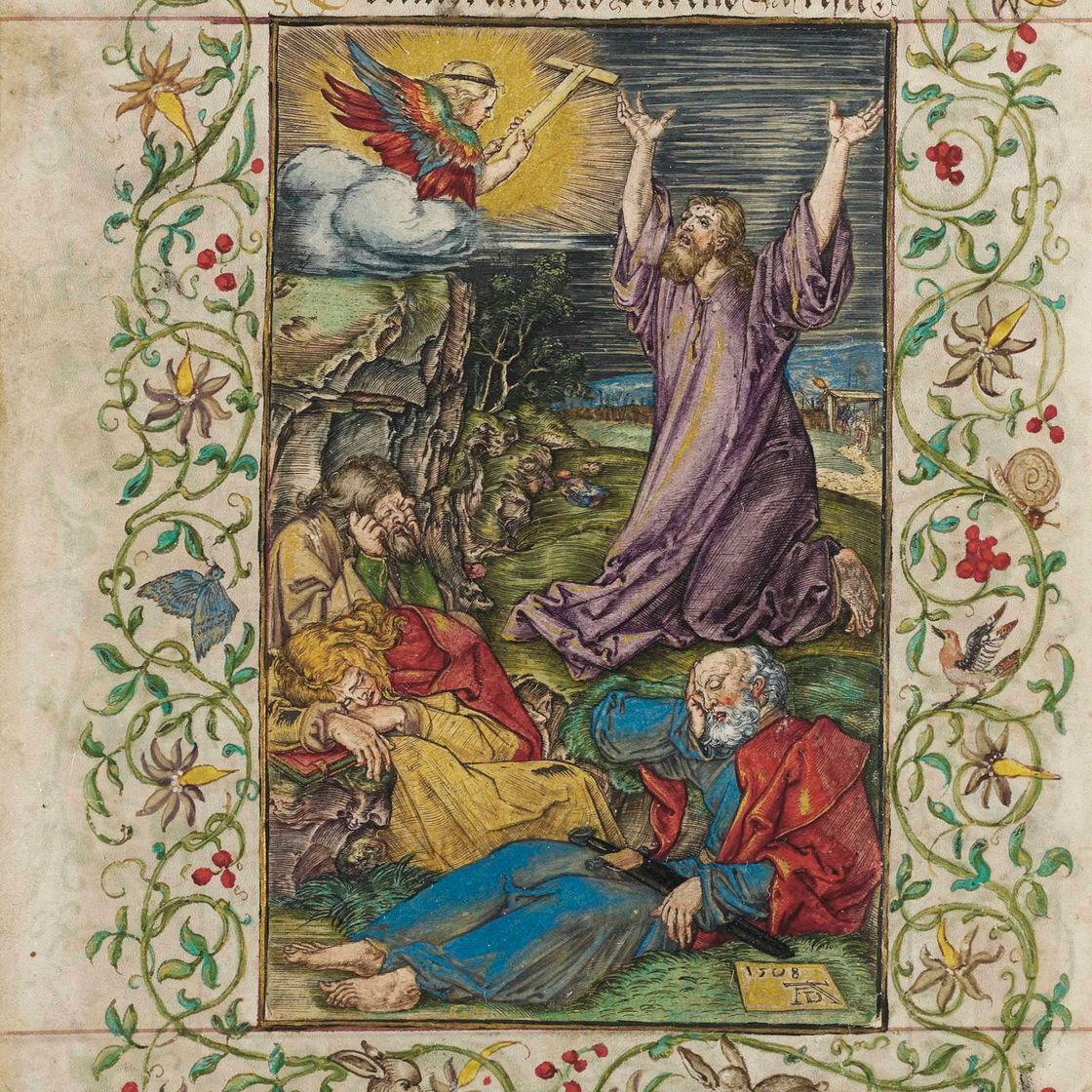 Albrecht Dürer — Христос на Елеонской горе, из гравюры "Страсти Господни" (Б., М., Зал. 4; С.М.С. 46)
