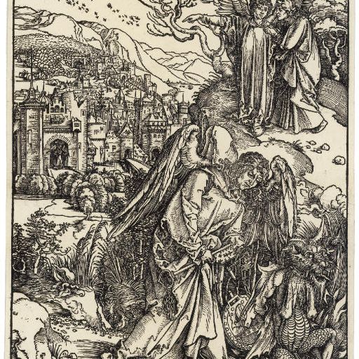 Albrecht Dürer — Ангел с ключом от бездны, из Апокалипсиса (ч. 75; М., гл. 178; С.М.С. 126)