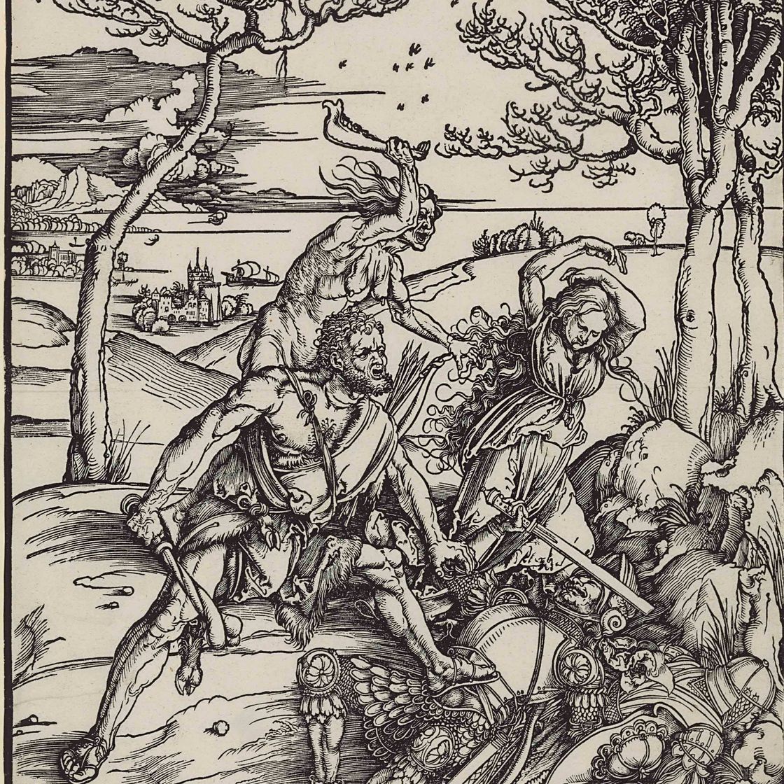 Albrecht Dürer — Геракл, убивающий Какуса (стр. 127; стр. 238 М. Холла)
