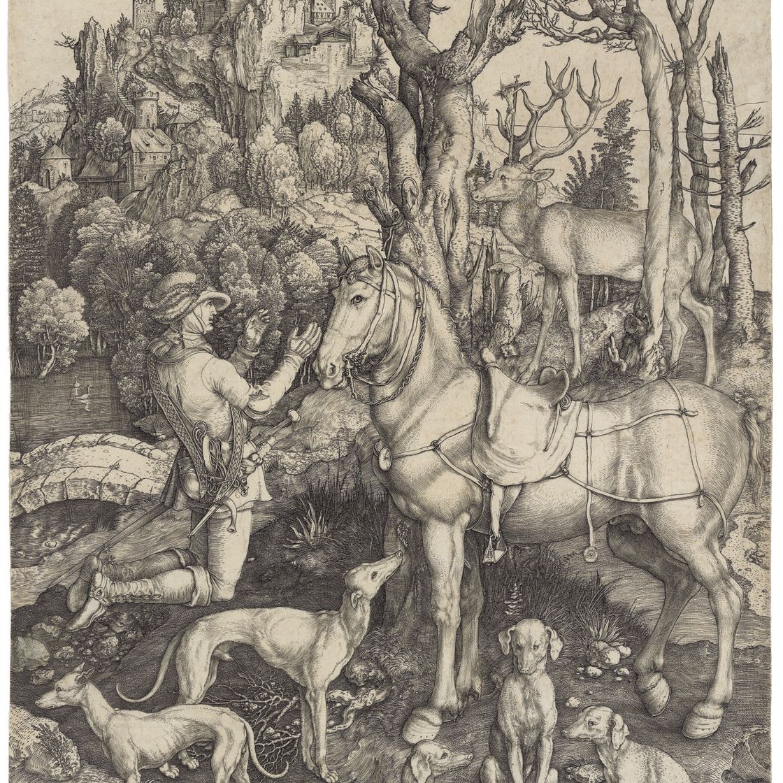 Albrecht Dürer — Святой Евстафий (B. 57; M., Зал. 60; S.M.S. 32)
