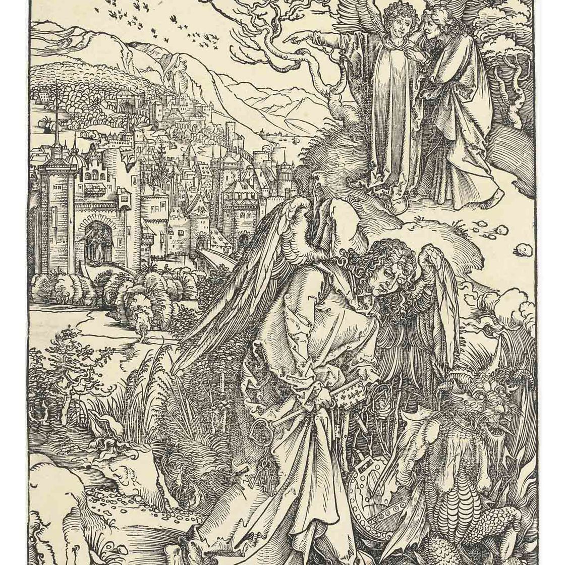 Albrecht Dürer — Ангел с ключом от Бездны, из Апокалипсиса (ч. 75; М., гл. 178; С.М.С. 126)