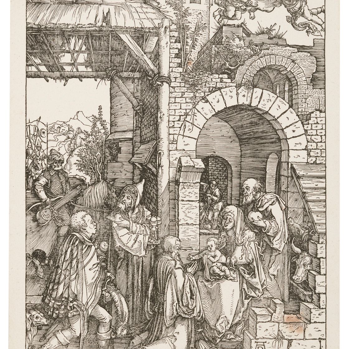 Albrecht Dürer — Поклонение волхвов, из книги "Житие Пресвятой Девы"