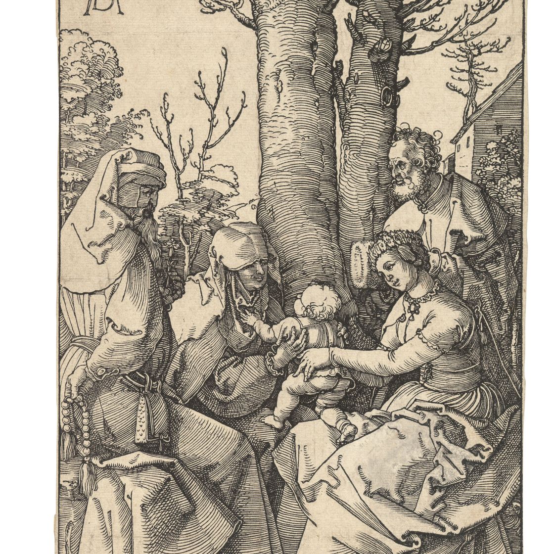 Albrecht Dürer — Святое семейство с Иоакимом и Анной под деревом