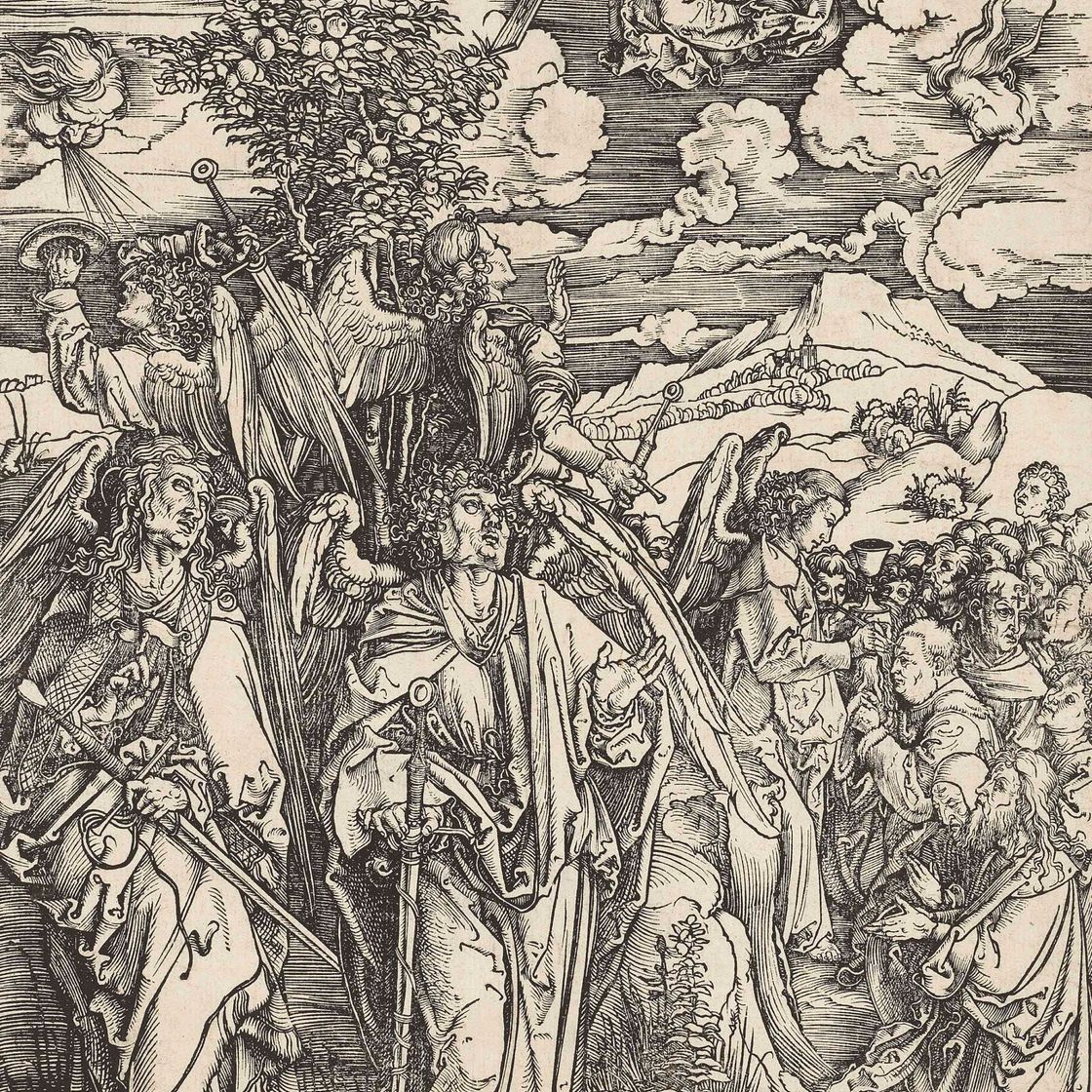 Albrecht Dürer — Четыре Ангела, держащие ветры, из "Апокалипсиса"