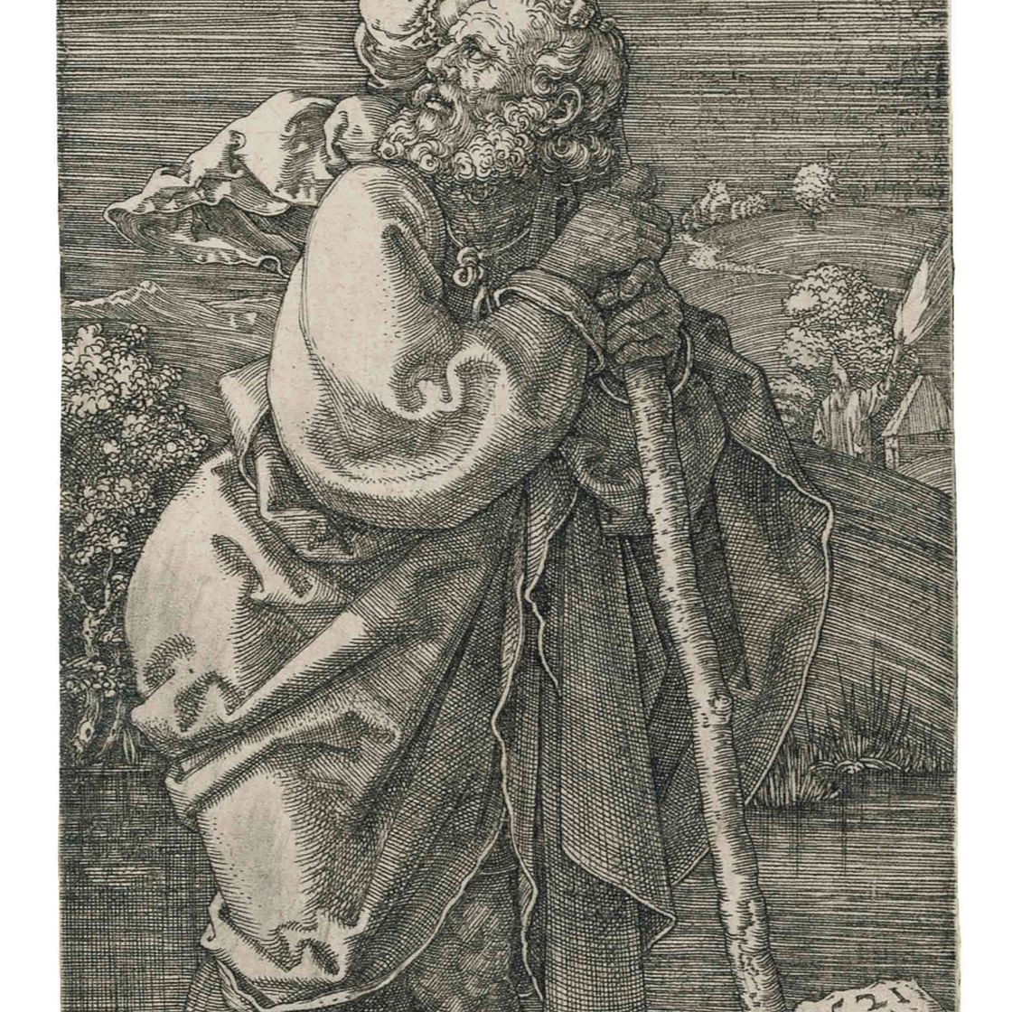 Albrecht Dürer — Святой Христофор, обращенный налево (Б. 51; М., Холл. 53; С.М.С. 93)