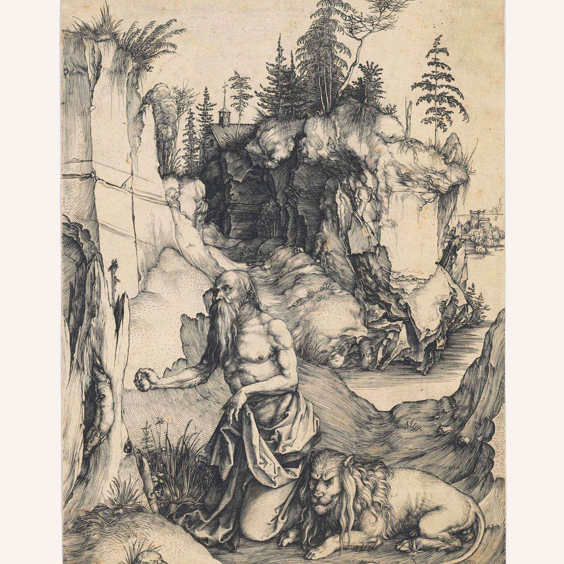 Albrecht Dürer — Святой Иероним в покаянии (Б. 61; М., Зал. 57; С.М.С. 6)