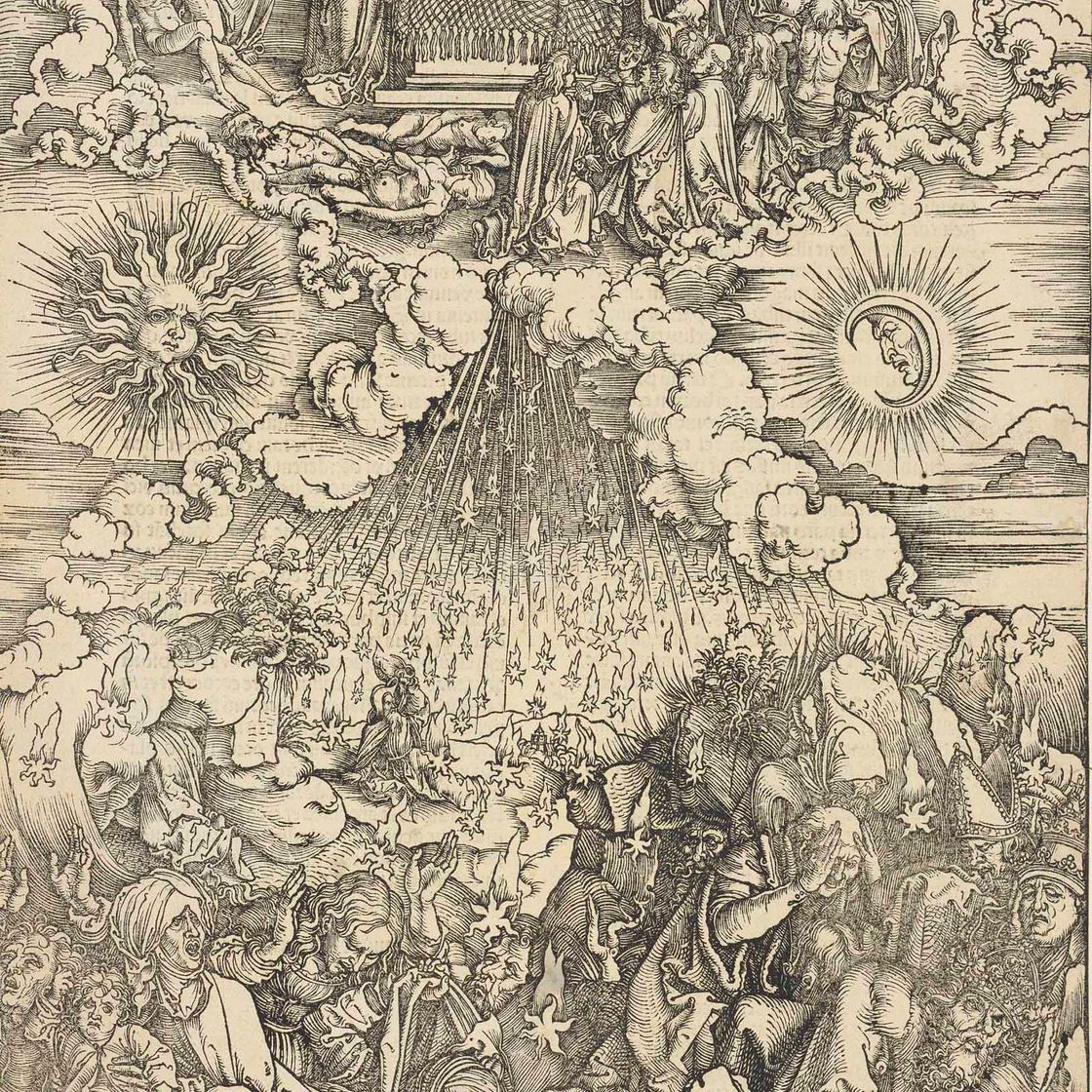 Albrecht Dürer — Снятие пятой и Шестой печатей, из книги "Апокалипсис"