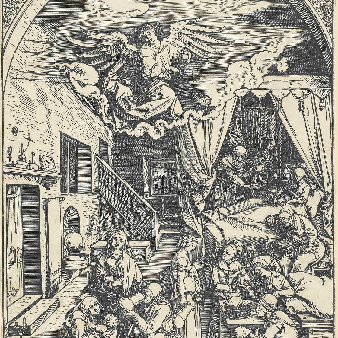 Albrecht Dürer — Рождение от Девы Марии, из книги "Жизнь Девы Марии"