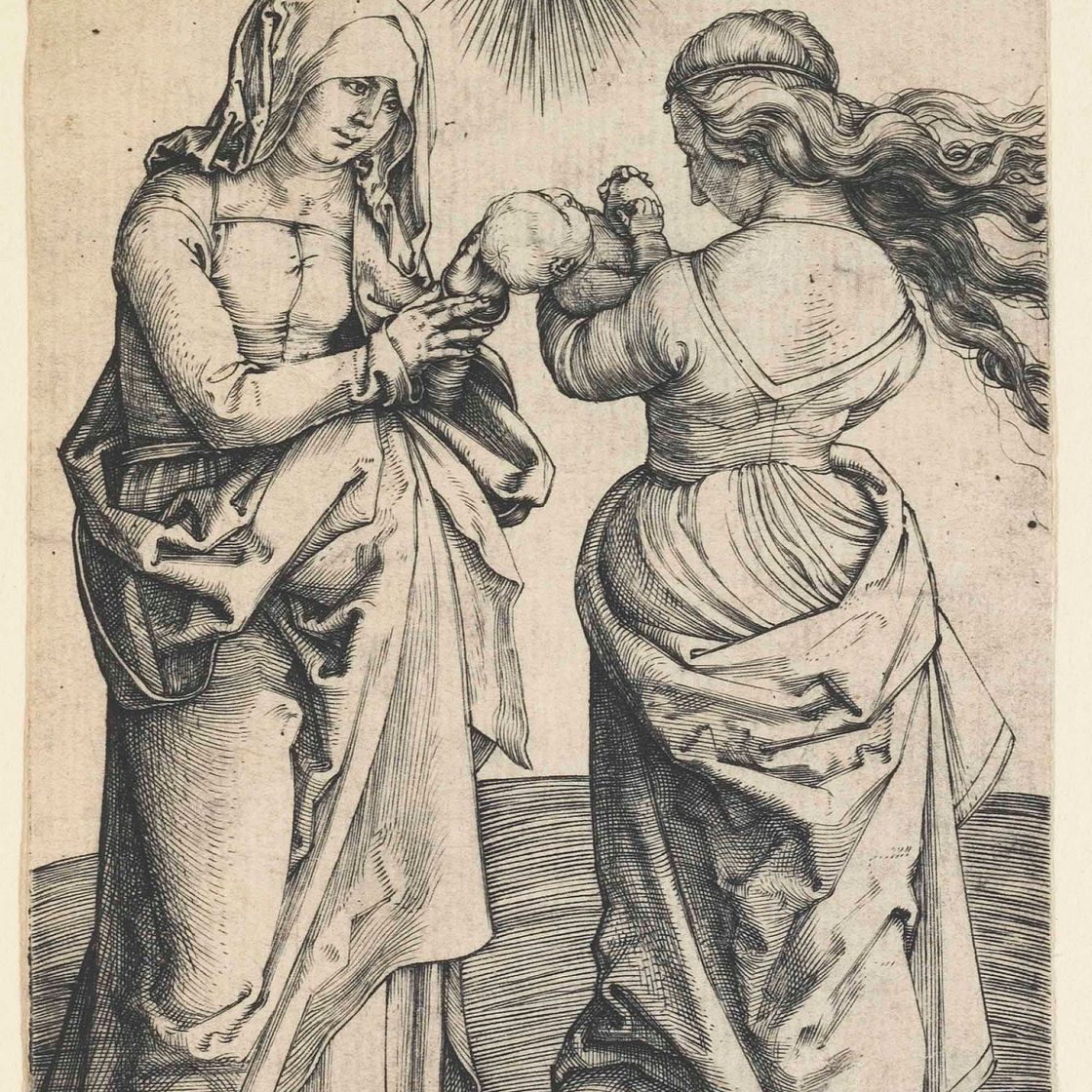Albrecht Dürer — Богородица с младенцем и святой Анной (ст. 29; М., Зал. 43; С.М.С. 27)