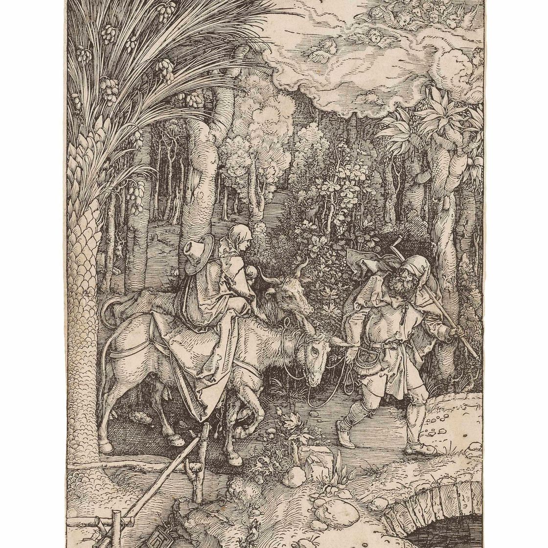 Albrecht Dürer — Бегство в Египет, из книги "Жизнь Богородицы" (ч. 89; М., Зал. 201; С.М.С. 179)