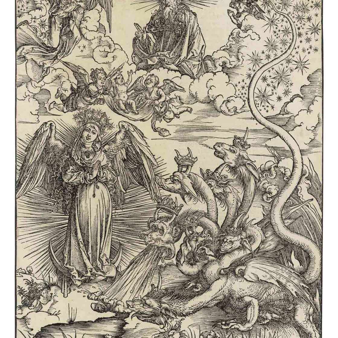 Albrecht Dürer — Апокалиптическая женщина, из книги "Апокалипсис" (ч. 71; М., гл. 173; С.М.С. 121)