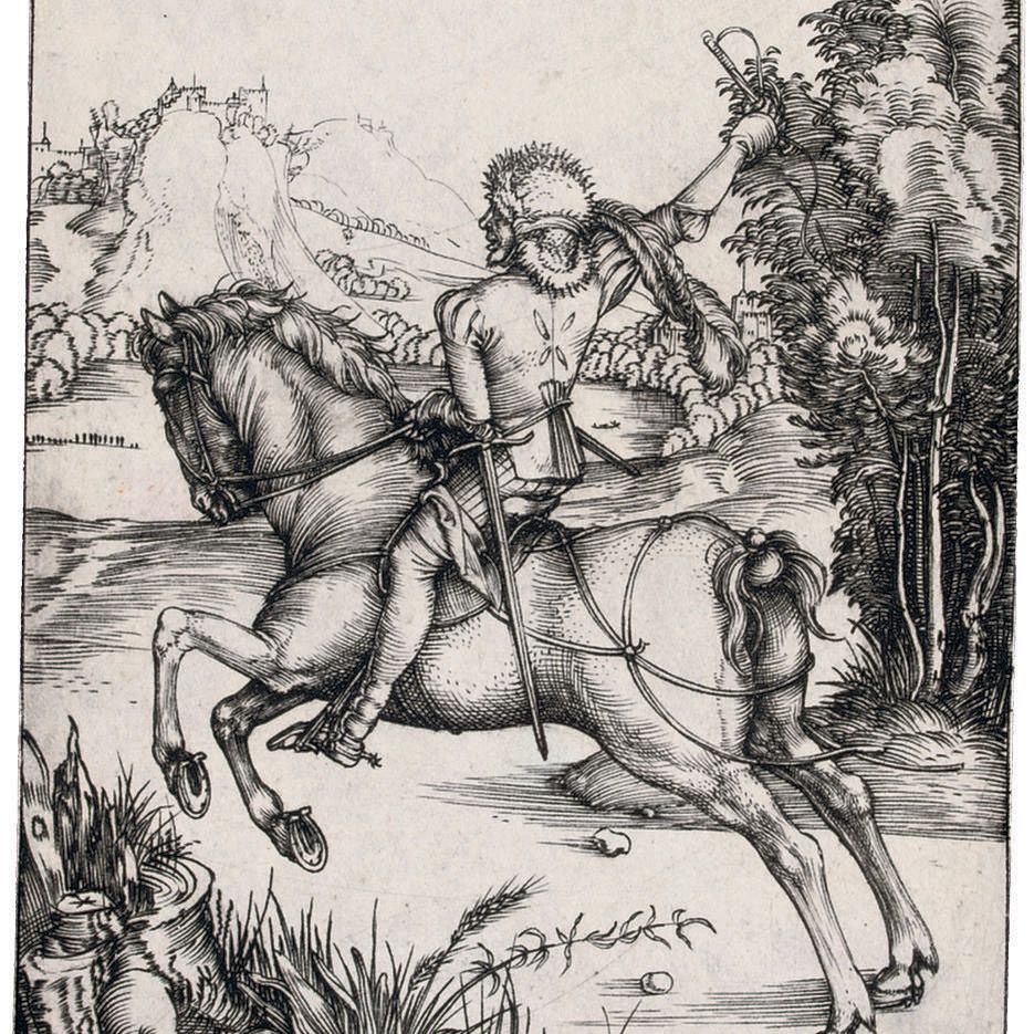 Albrecht Dürer — "Маленький курьер" (Барч, 80; Медер, Холстейн, 79; Шох, Менде, Шербаум, 10)