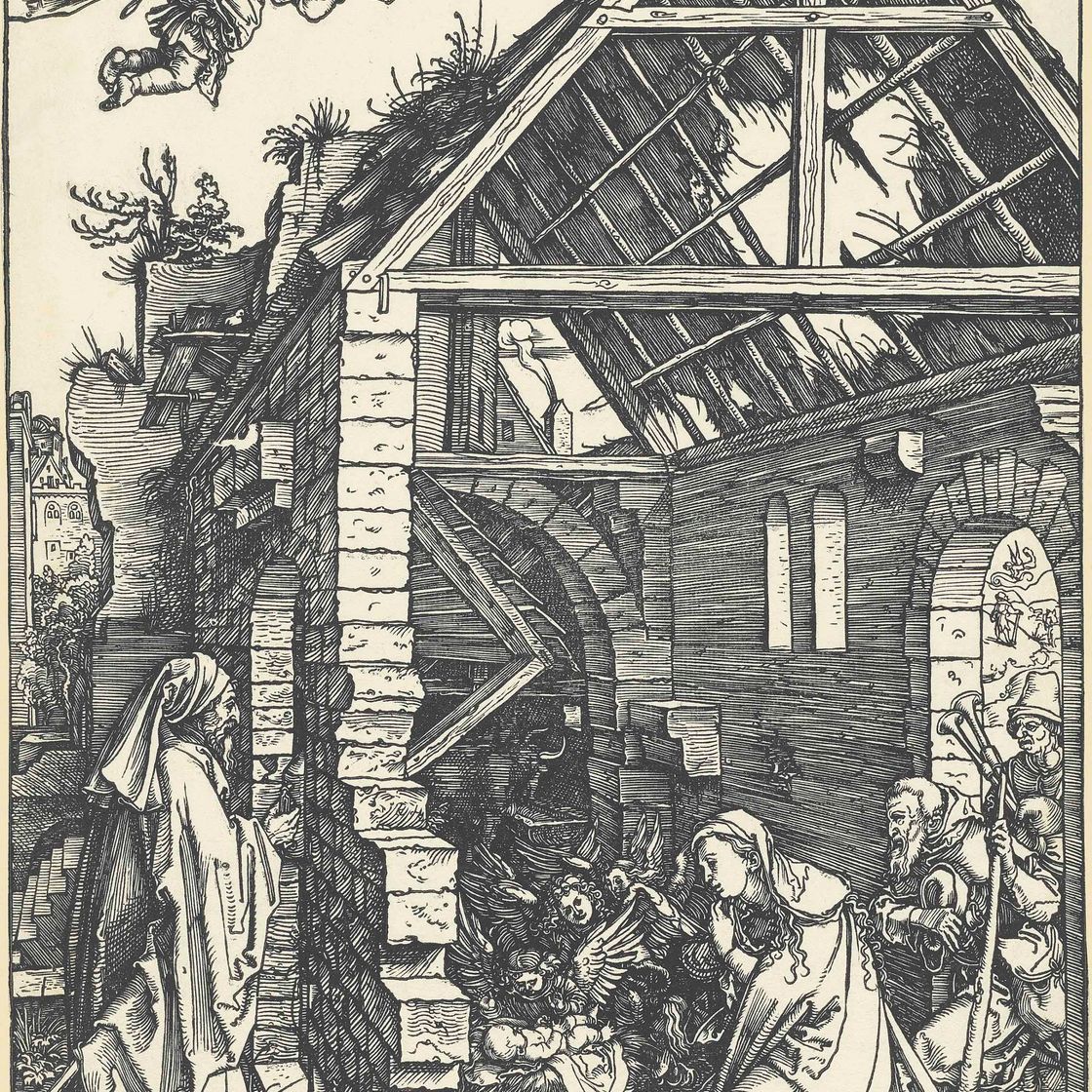 Albrecht Dürer — Поклонение пастухов, из книги "Житие Пресвятой Богородицы"