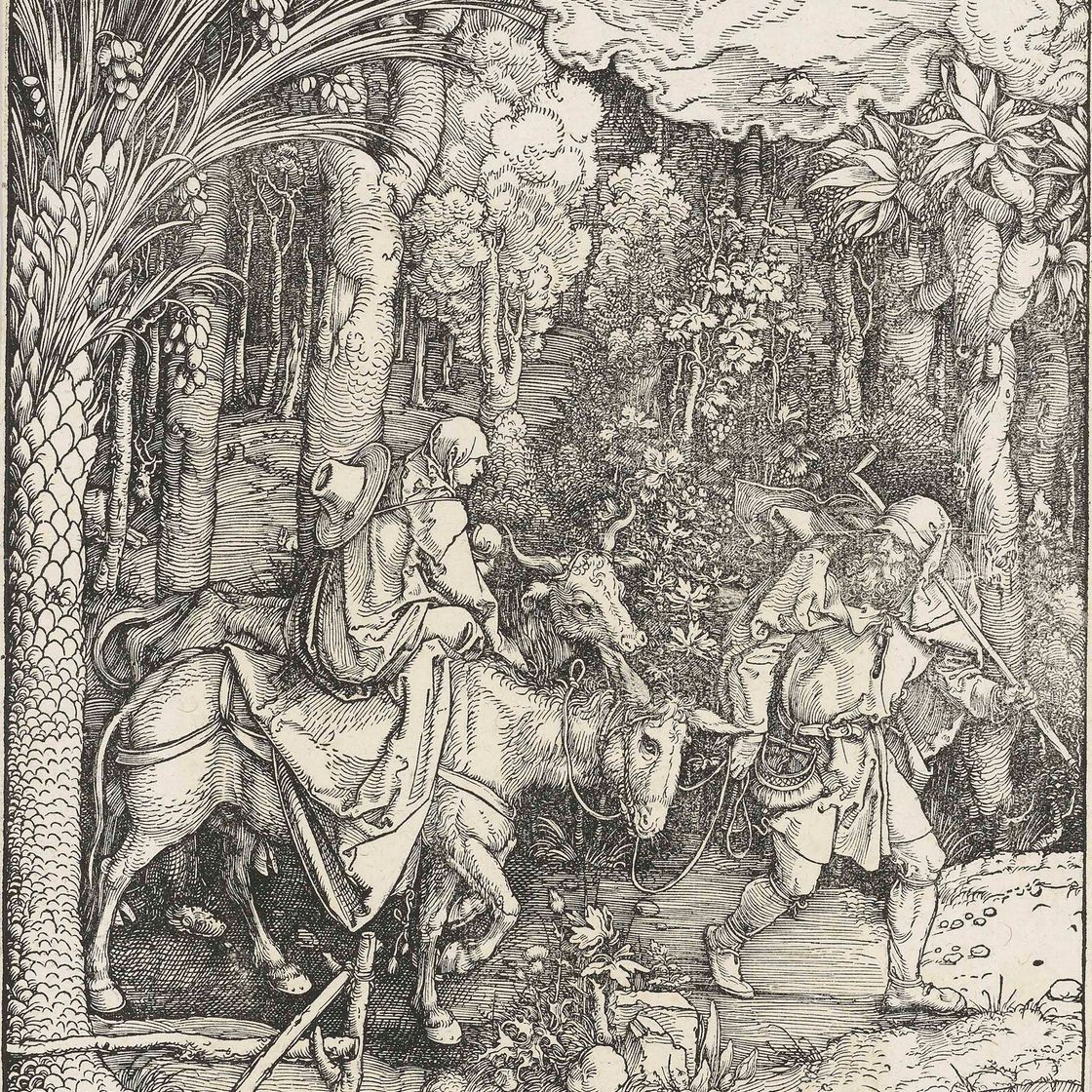 Albrecht Dürer — Бегство в Египет, из книги "Жизнь Пресвятой Девы"