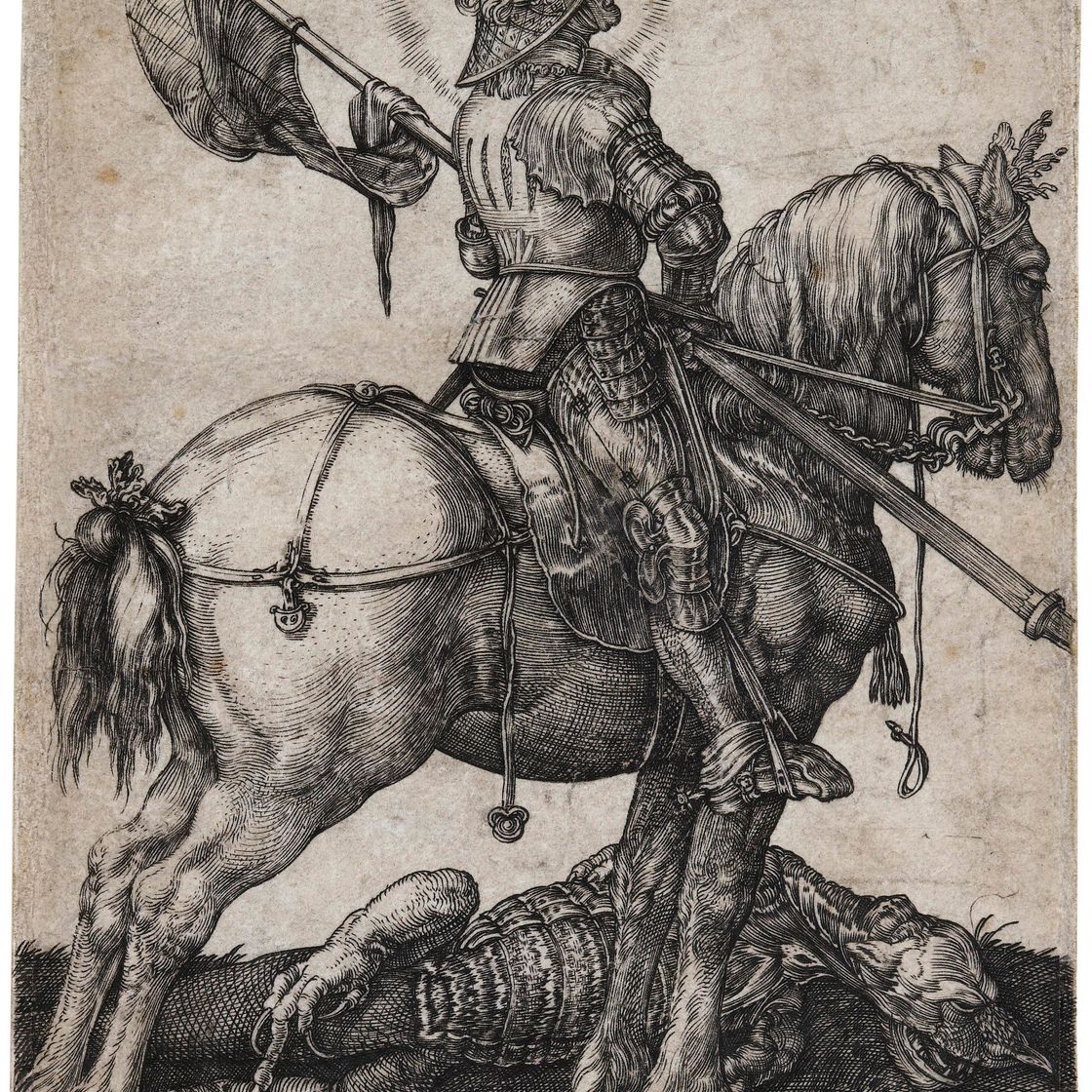 Albrecht Dürer — Святой Георгий на коне