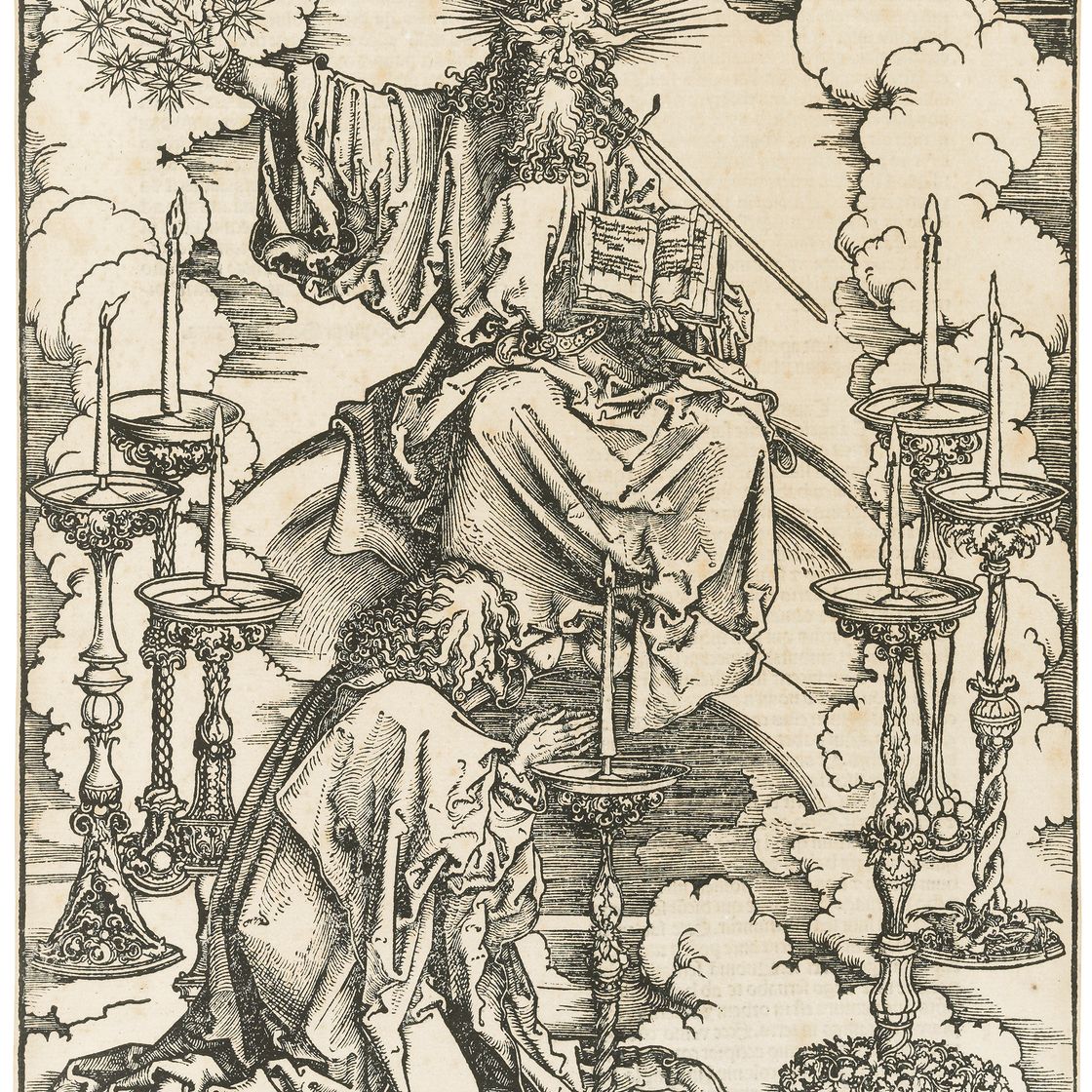Albrecht Dürer — Видение о семи подсвечниках, из книги "Апокалипсис"