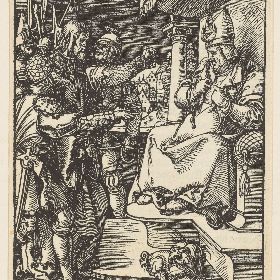 Albrecht Dürer — Предательство Христа и Христос перед Каиафой, из книги "Малые страсти", изображение 2