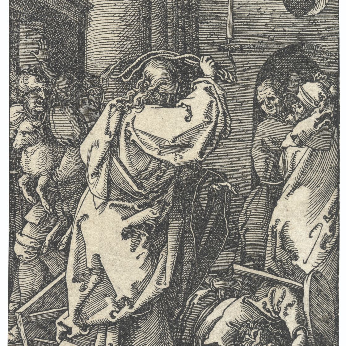 Albrecht Dürer — Христос изгоняет менял из храма, из: Малой страсти