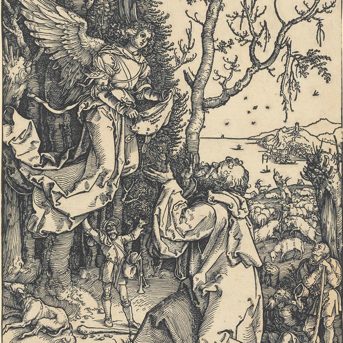 Albrecht Dürer — Иоаким и ангел, из книги "Жизнь Пресвятой Девы"